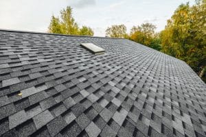 roof of new house with shingles
